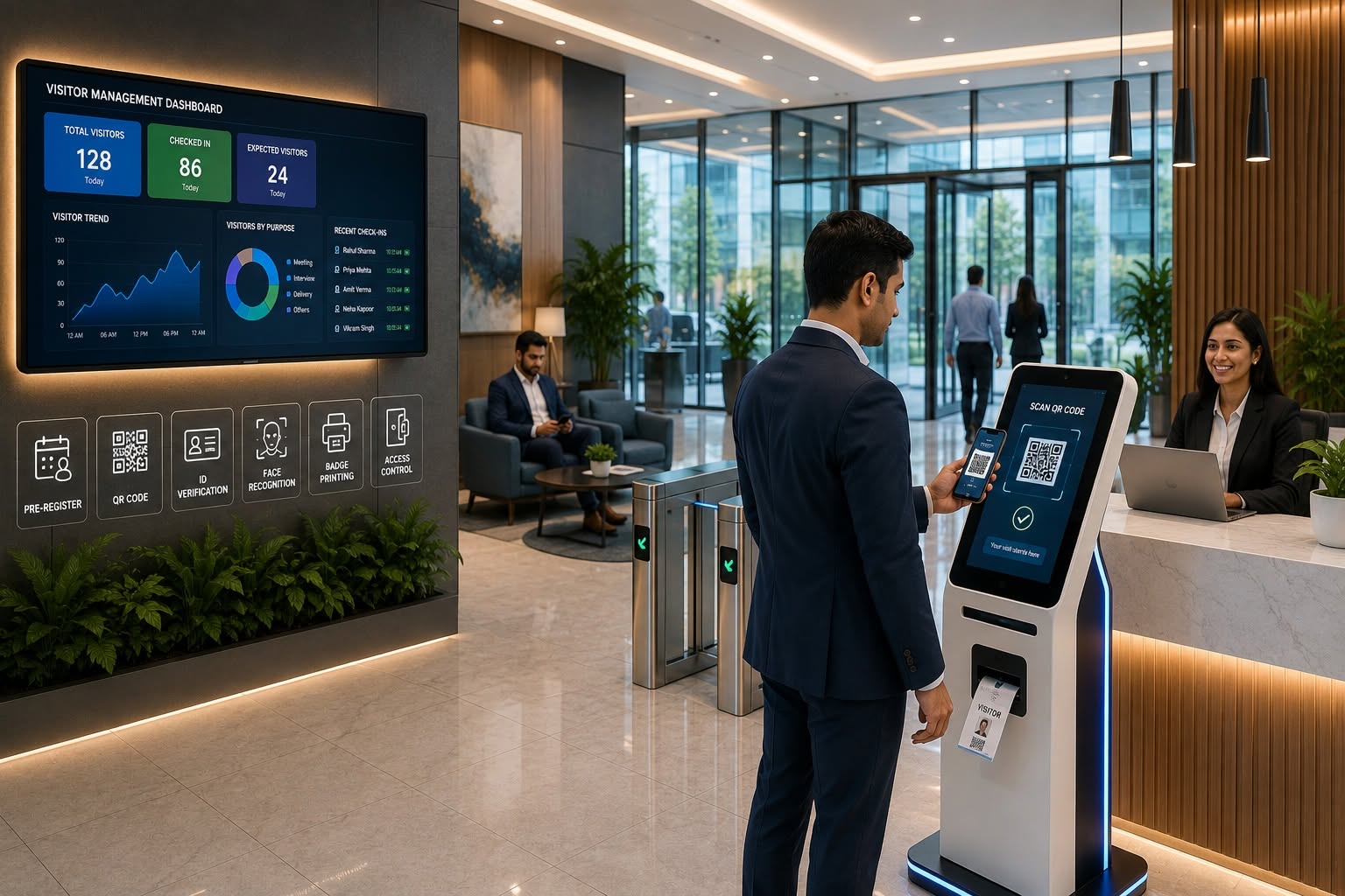 QR / OTP-based touchless entry